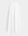 Dorothee Schumacher Poplin Power Midi Skirt In Pure White