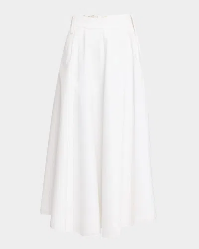 Dorothee Schumacher Poplin Power Midi Skirt In Pure White