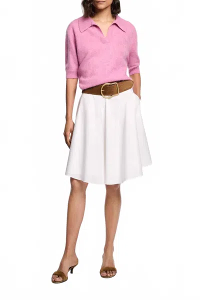 Dorothee Schumacher Poplin Power Mini Skirt In Pure White In Pink
