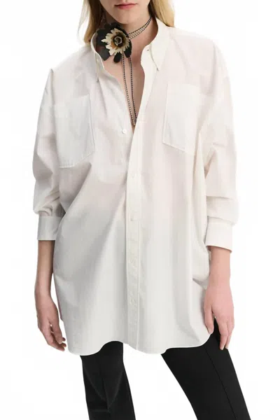 Dorothee Schumacher Poplin Power Oversized Blouse In Pure White