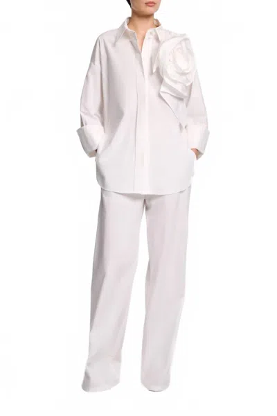 Dorothee Schumacher Poplin Power Pants In Pure White