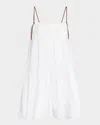 Dorothee Schumacher Poplin Power Cotton-blend Minidress In Pure White