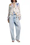 Dorothee Schumacher Powerful Flower Shirt In Pure White In Multi