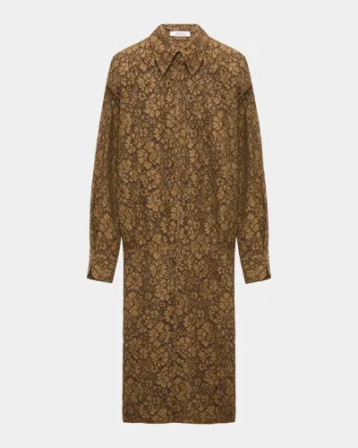 Dorothee Schumacher Powerful Lace Blouson Midi Shirtdress In 794 - Porc