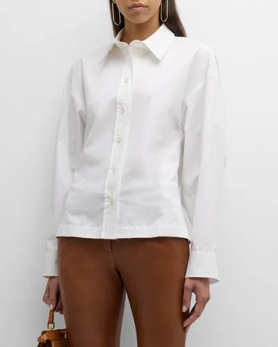 Dorothee Schumacher Powerful Volumes Oversized Button-down Blouse In Pure White