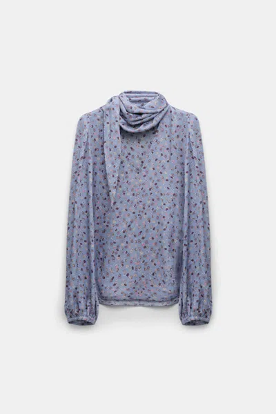 Dorothee Schumacher Printed Blouse In Hammered Satin In Multi
