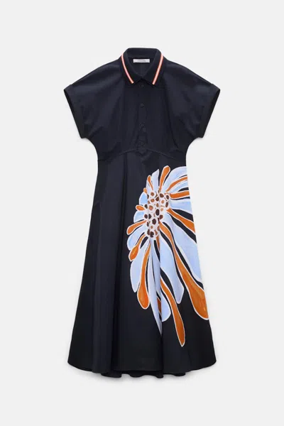 Dorothee Schumacher Printed Cotton Poplin Dress In Blue