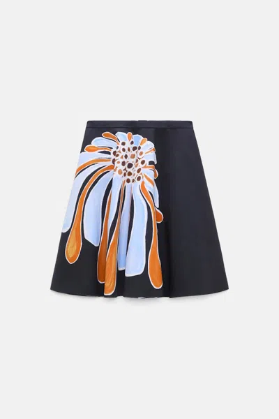 Dorothee Schumacher Printed Cotton Poplin Knee-length Skirt In Blue