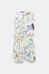 Dorothee Schumacher Printed Linen Bias Cut Maxi Skirt In White
