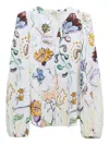 Dorothee Schumacher Printed Linen Slim Cut Blouse In White
