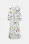 Dorothee Schumacher Printed Linen Midi Dress In White