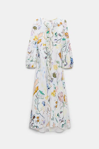 DOROTHEE SCHUMACHER PRINTED LINEN MIDI DRESS