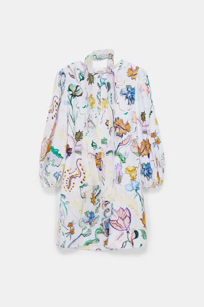 Dorothee Schumacher Printed Linen Shift Dress In White