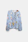 Dorothee Schumacher Printed Linen Slim Cut Blouse In Multi Colour