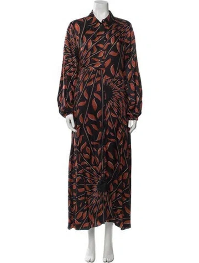 Pre-owned Dorothee Schumacher Printed Long Dress In Black