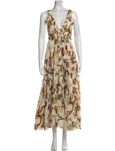 Pre-owned Dorothee Schumacher Printed Long Dress In Neutral