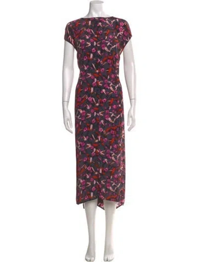 Pre-owned Dorothee Schumacher Printed Long Dress In Purple