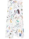 Dorothee Schumacher Printed Linen Bias Cut Maxi Skirt In White