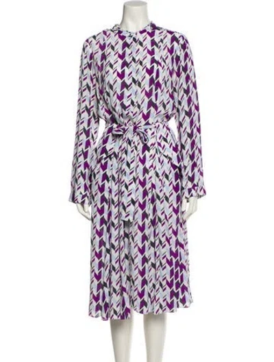 Pre-owned Dorothee Schumacher Printed Midi Length Dress In White