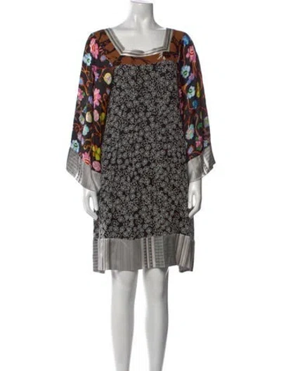 Pre-owned Dorothee Schumacher Printed Mini Dress In Black