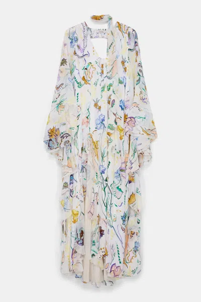 Dorothee Schumacher Printed Silk Georgette Festival Maxi Dress In White