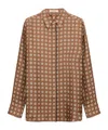 Dorothee Schumacher Printed Silk Twill Shirt In Brown
