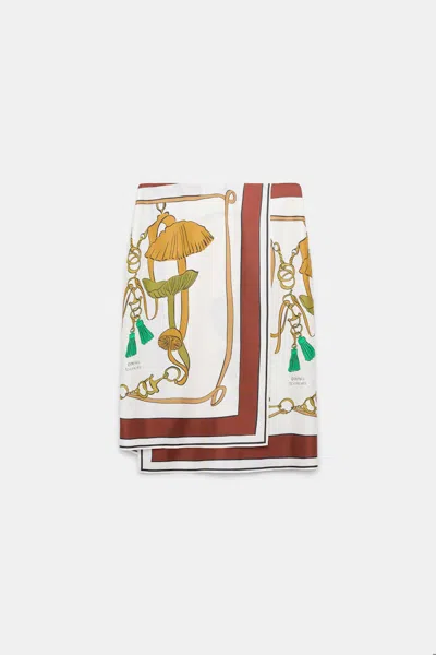 Dorothee Schumacher Printed Silk Twill Wrap Skirt In Multi