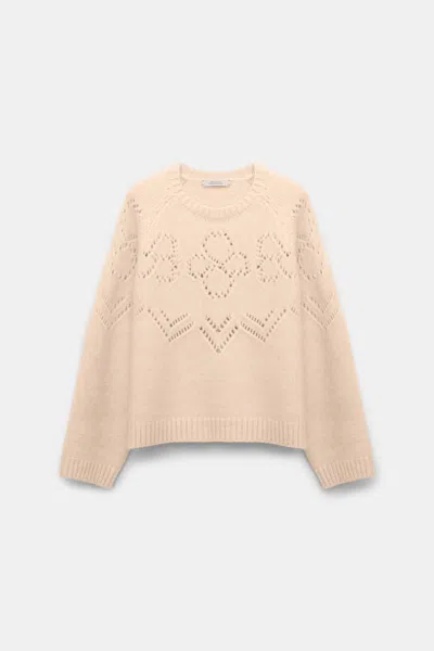 Dorothee Schumacher Pullover With D-rose Pointelle In Neutral