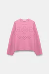 Dorothee Schumacher Pullover With D-rose Pointelle In Pink