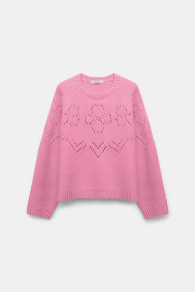 Dorothee Schumacher Pullover With D-rose Pointelle In Pink