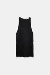 Dorothee Schumacher Punto Milano Tank Top With Allover Fringe In Black