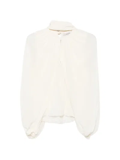 Dorothee Schumacher Pussy-bow Balloon-sleeve Blouse In White