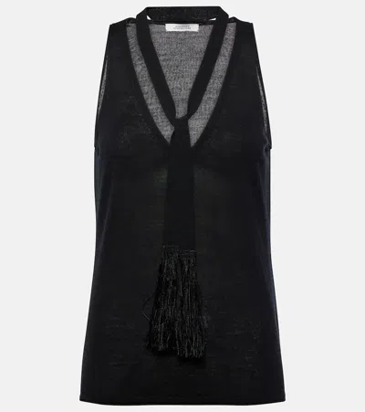 Dorothee Schumacher Refined Essentials Wool And Cotton Tank Top In Black