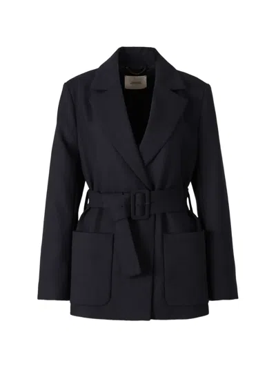 Dorothee Schumacher Refreshing Ambition Belted Notch-lapel Jacket In Blue