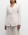 Dorothee Schumacher Single-breasted Wool-blend Blazer In Pearl Sand