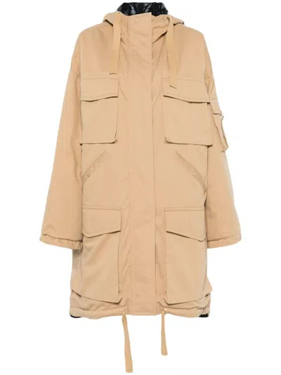 Dorothee Schumacher Reversible Cotton Parka Coat In Brown