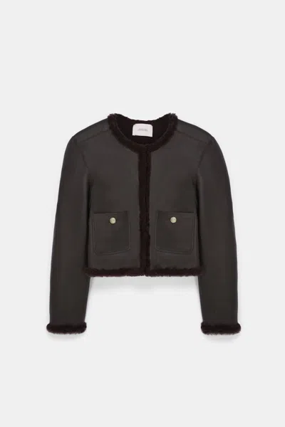 Dorothee Schumacher Reversible Shearling Jacket In Black