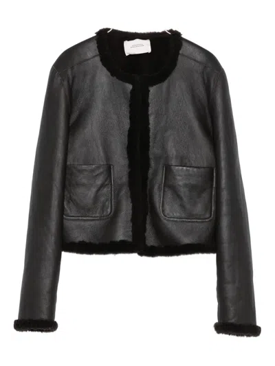Dorothee Schumacher Reversible Shearling Leather Jacket In Black