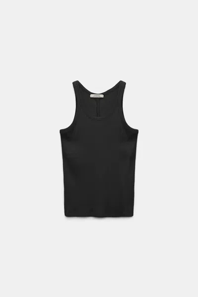 Dorothee Schumacher Ribbed Cotton Tank Top In Black