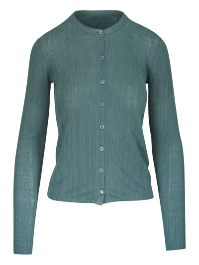 Dorothee Schumacher Ribbed-knit Cardigan In Green