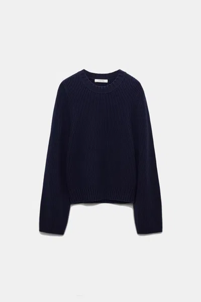 Dorothee Schumacher Ribbed Pullover In Merino And Cashmere In Black