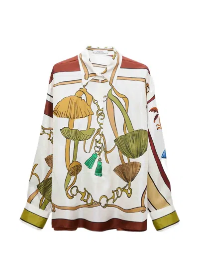 Dorothee Schumacher Oversized Printed Silk Twill Blouse In Multi