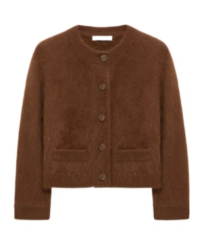 Dorothee Schumacher Fluffy Wash Cardigan In Brown