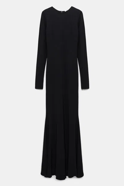Dorothee Schumacher Round Neck Evening Dress With Train In Black