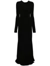 Dorothee Schumacher Round Neck Evening Dress With Train In Schwarz