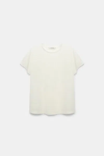 Dorothee Schumacher Round Neck Hemp T-shirt In White