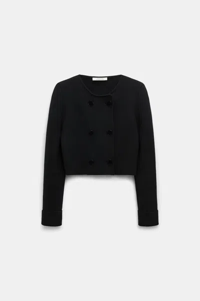 Dorothee Schumacher Round Neck Knit Jacket In Black