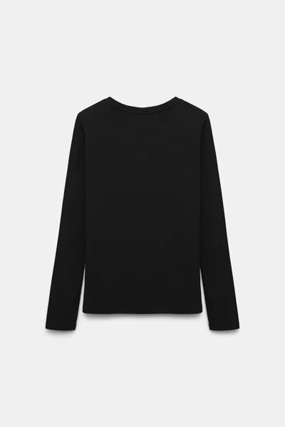 Dorothee Schumacher Round Neck Long Sleeve Top In Black