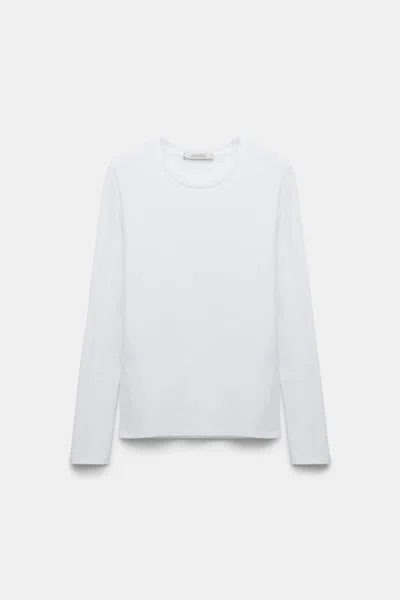 Dorothee Schumacher Round Neck Long Sleeve Top In White