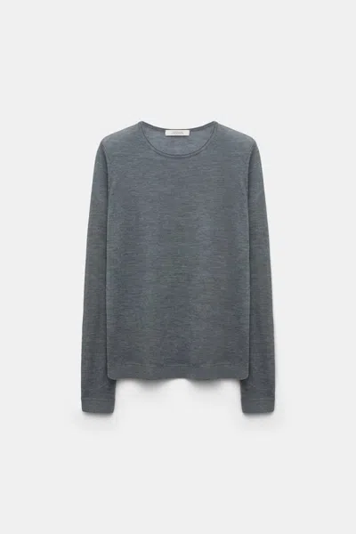 Dorothee Schumacher Round Neck Sweater In Pure Cashmere In Gray